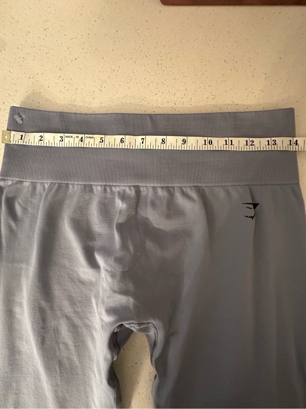 Gymshark Dusty Blue Leggings with Black Logo - Picture 5 of 6